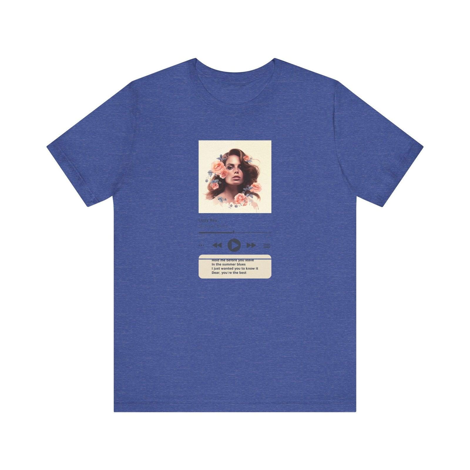 Classic Summer Blues Lyric T Shirt | Heather True Royal Twill Tees